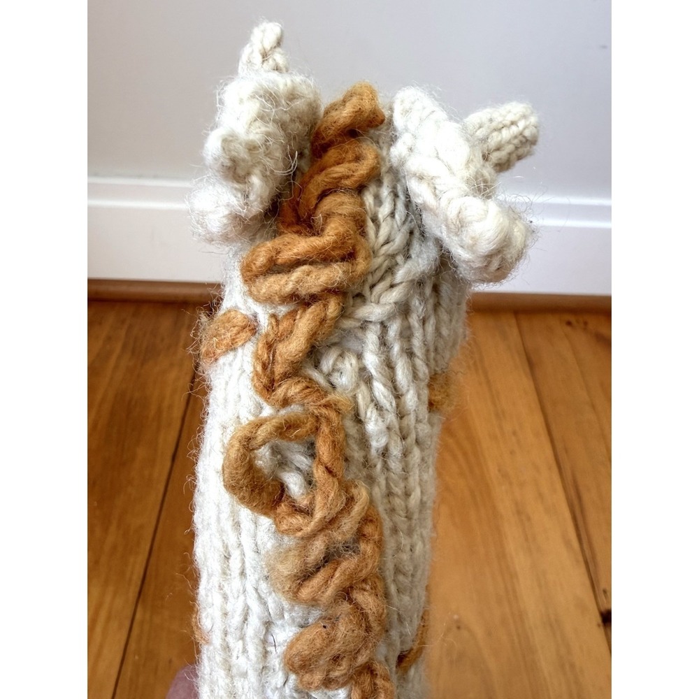 Artisan Safari Giraffe Plush Hand Knit Homespun Wool Rustic Nursery Decor - Picture 10 of 15